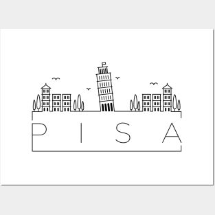 Pisa Minimal Skyline Posters and Art